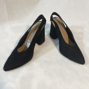 Christian Siriano Palmer Flared Heel Slingback Black Shoes Size 5